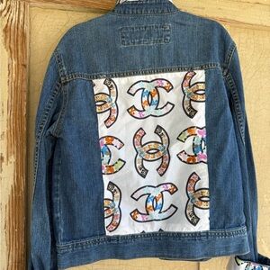 Kids Denim Jacket with Designer Colorful Pattern